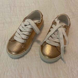 Janie and Jack Metallic Gold Kids Sneakers